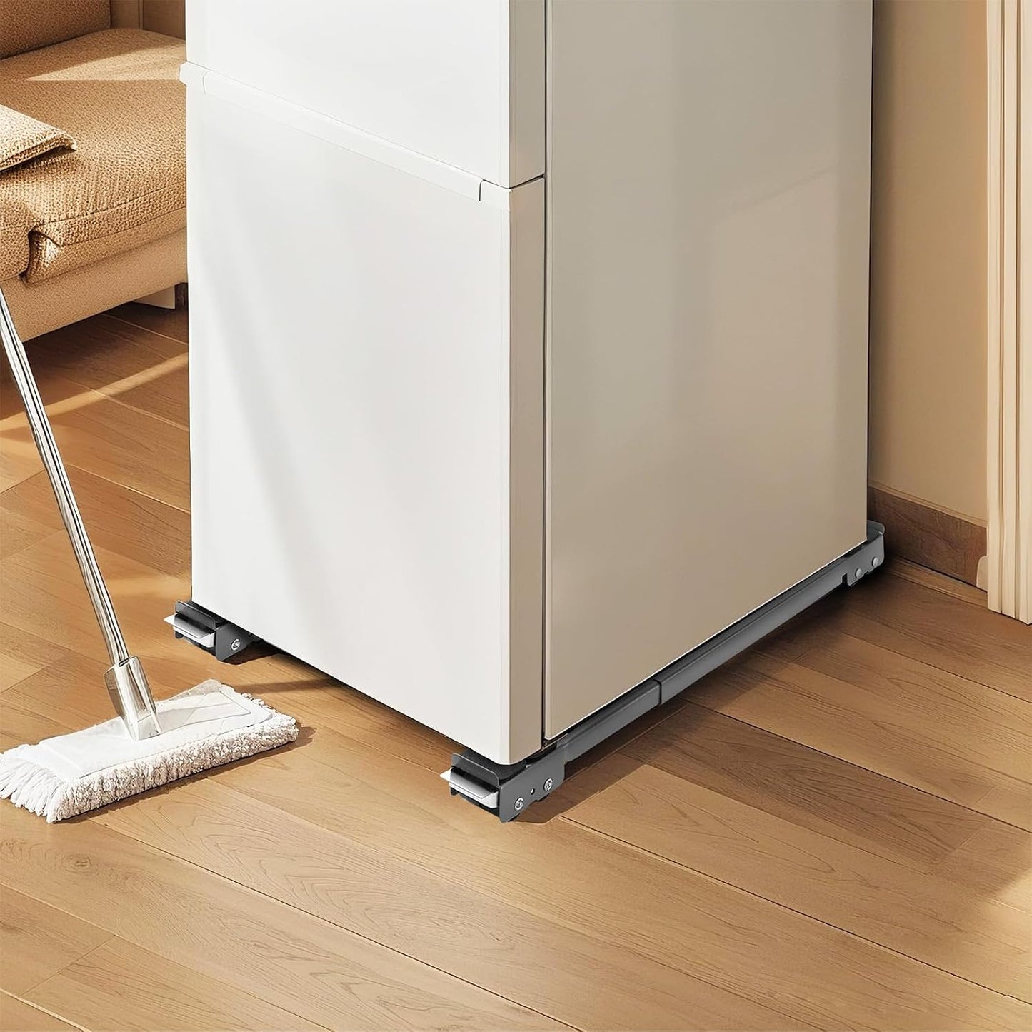 VEVOR Appliance Rollers Heavy Duty, Extendable Appliance Rollers Mobile Washing Machine Base, Mini Fridge Stand Moving Cart for Refrigerators, Dryers, Dishwashers, White