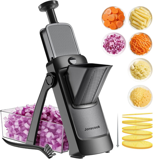 7-in-1 Safe Mandoline Slicer for Kitchen, Vegetable Slicer with Container
