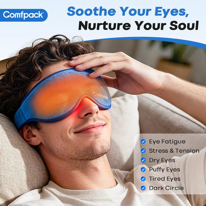 Warm Compress for Eyes - Removable Microwavable Eye Mask with Moist Heat for Dry Eyes, Blepharitis & MGD, Chalazion, Remove Styes, Sinus Relief, Eye Heating Pad, Gift for Women Men
