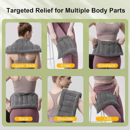 Weighted Microwave Heating Pad (1.8 LBS), 16x7 Inch Microwavable HotPack for Muscle Pain Relief Soothes Aches in Shoulders, Lower Back & Abdomen, Moist Heat Therapy Reusable