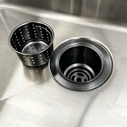 GZILA Kitchen Sink Drain Basket Only, 3-inch Basket for Kitchen Sink Strainer Replacement, Deep Cup Strainers with Handle, SUS 304 Stainless Steel