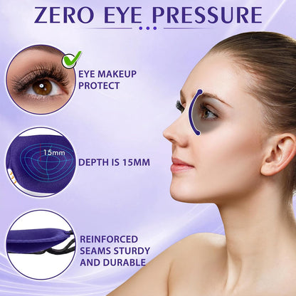 Bonuci 20 Pack Sleep Mask Blackout 3D Eye Mask for Ultralight Sleeping Night Blindfold Eye Covers with Adjustable Strap for Men Women Travel Gift Back and Side Sleeper (Dark Purple)