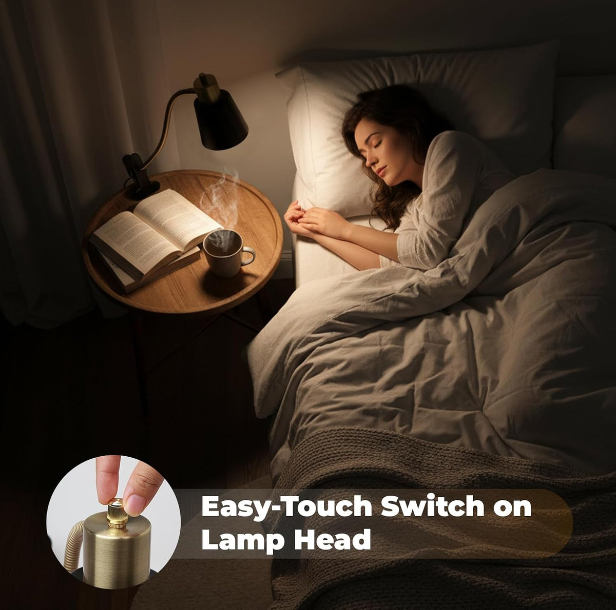 LALISU Desk lamp Eye-Caring Table Lamps, 360°Rotation Gooseneck Clip Lamp