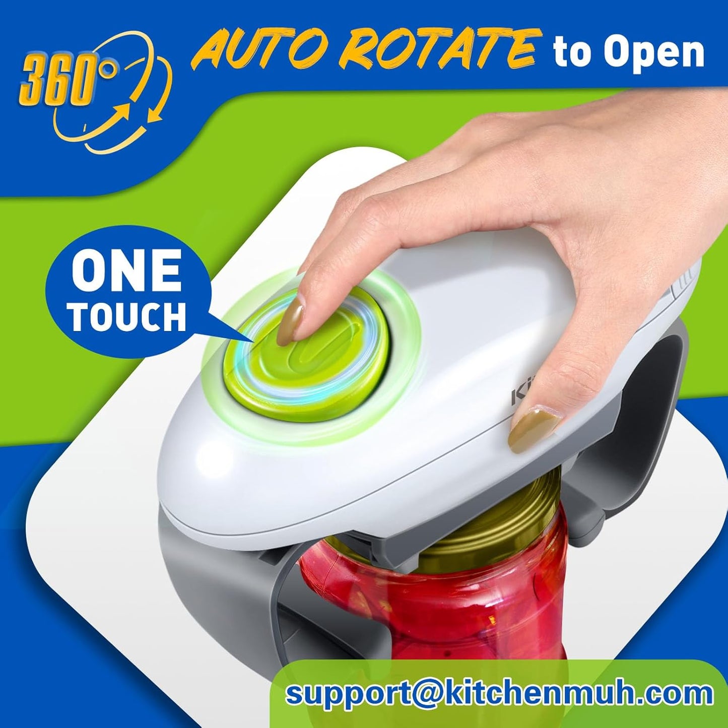 Higher Torque Electric Jar Opener for Seniors with Arthritis Fit Almost Jars Size, Strong Tough Automatic Jar Opener for Weak Hands, Hands Free Battery Operated Bottle Opener for Arthritic Hands Red
