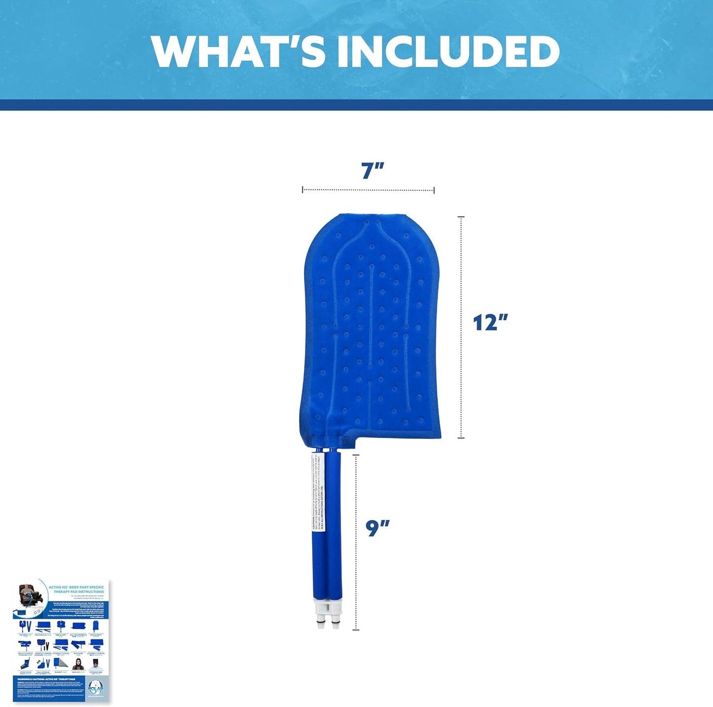 Polar Active Ice® 3 in 1 Knee, Ankle, & Elbow Therapy pad 12.5” x 10.5” with Attached Belts. Use only with The Polar Active Ice #AIS Therapy System.