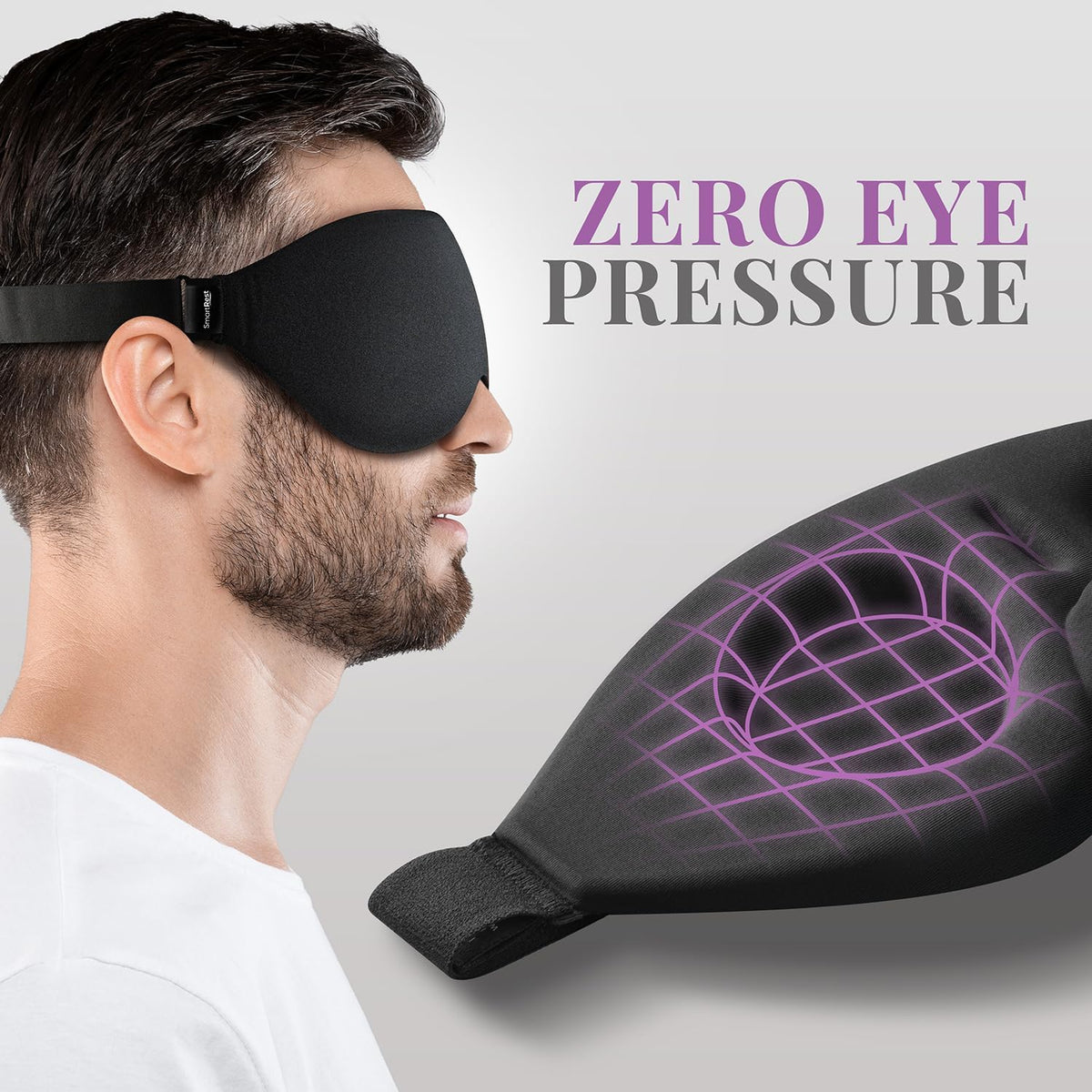Sleep Mask [2 Pack] - Eye Mask for Sleeping - Ultra Lightweight for Side Sleepers, Contoured, 100% Blackout Sleeping Masks for Women and Men, Blindfold and Eye Covers - S1 Black