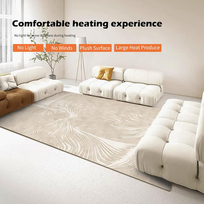 Electric Heated Carpet 35x55in Soft Plush Heating Rug 450W CX | Instant Warmth in 30s, 60 Heat Levels 12h Timer, Energy Efficient Safety Protection Ideal for Home Office Playroom 120V