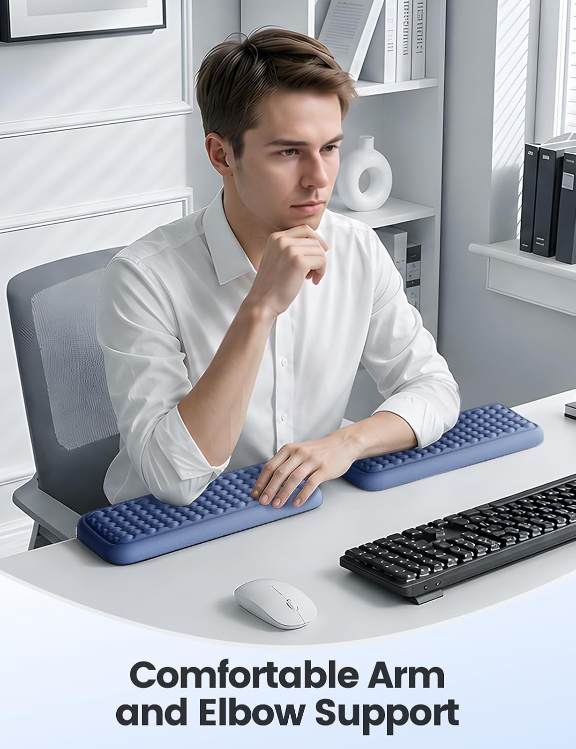 Vaydeer 2Pcs Elbow Rest Pad, L-Shaped Wrist Rest, Desk Edge Cushion