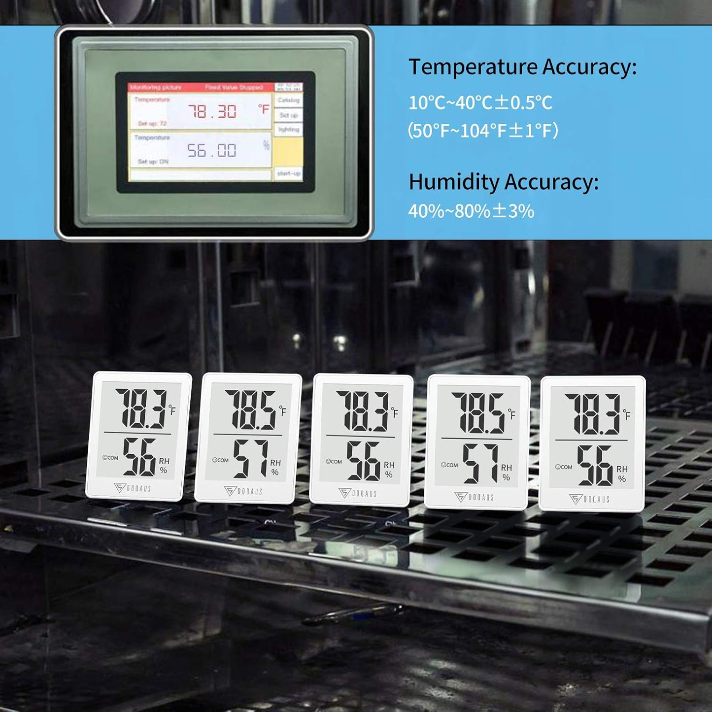 DOQAUS 3 Pack Digital Hygrometer Indoor Thermometer Humidity Monitor Black | Humidity Meter Mini Hygrometer with Accurate Temperature and Humidity Monitor for House, Baby Room, Greenhouse, Incubator