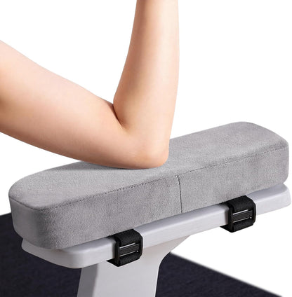 Smiry Memory Foam Office Chair Armrest Pads, Non-Slip Armrest Cushion | Ergonomic Arm Rest Pads with Adjustable Buckles and Straps, Elbow Relief for Desk, Gaming & Wheelchair, Black, Set of 2