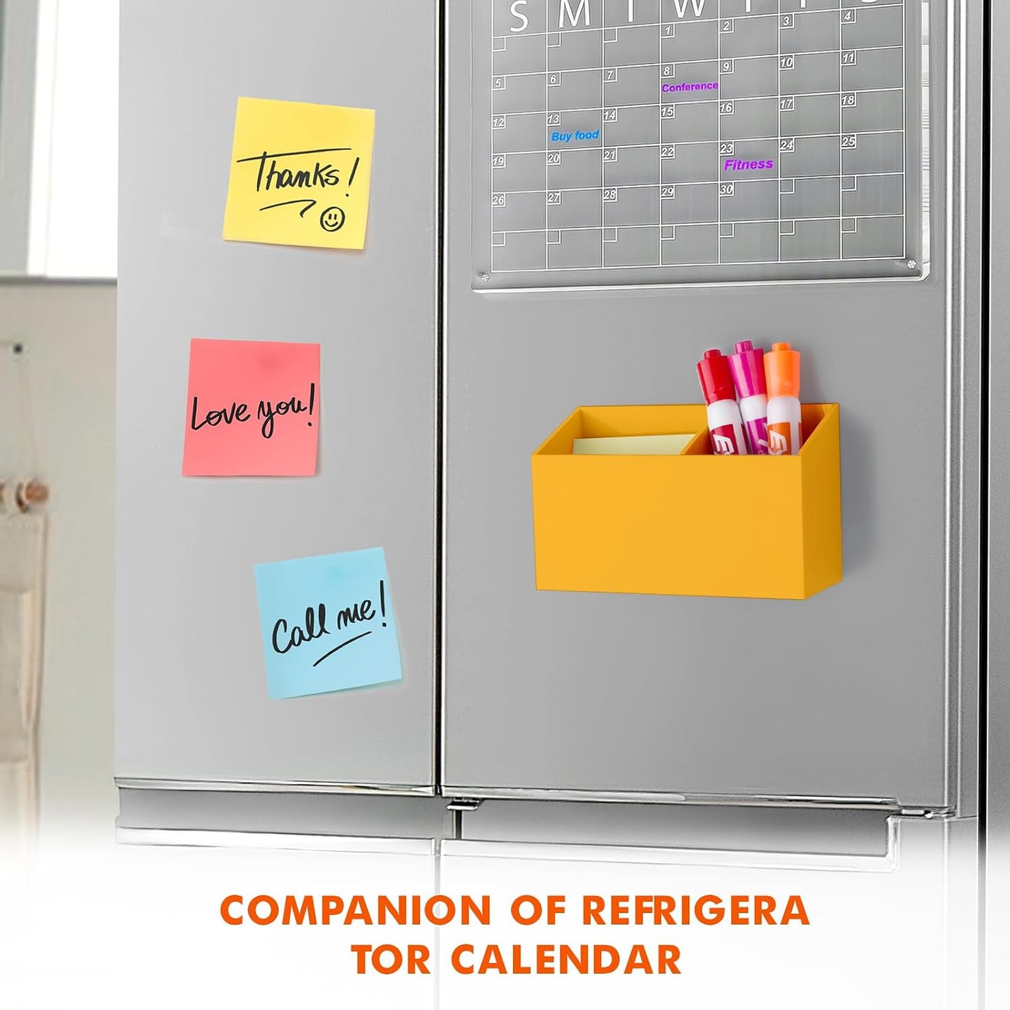 BEYGORM Magnetic Dry Erase Marker Holder for Whiteboard & Refrigerator | Non-slip Acrylic Pen Holder for Classroom, Fridge Magnet, Locker Organizer Accessories, Teacher & School Supplies(Black)