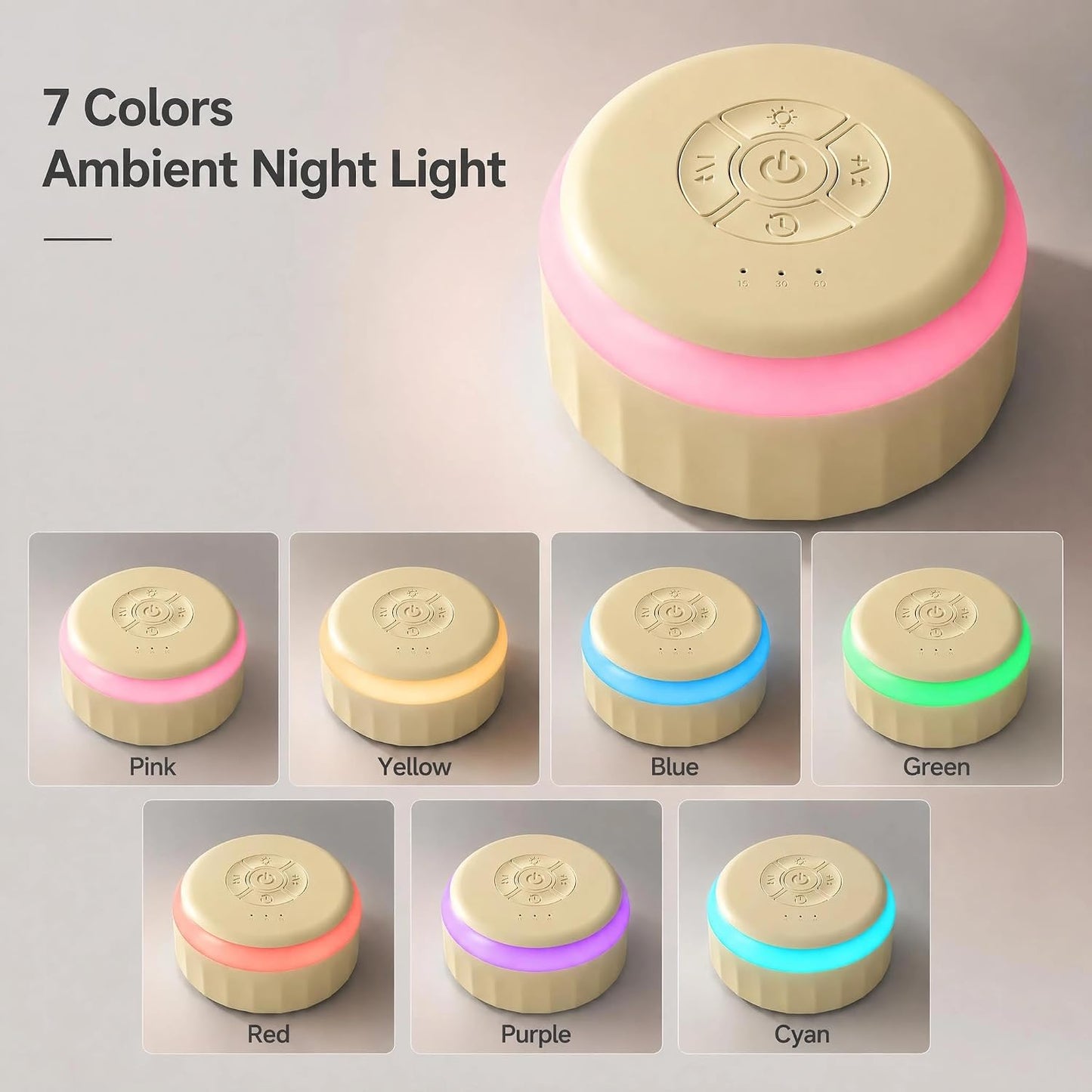 White Noise Sound Machine with Night Light for Sleep Adults Baby | Portable Sound Machine for Travel Office Home Yoga Meditation 26 Soothing Sounds 3 Timers Memory Function Blue