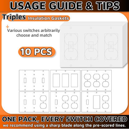 35Pcs Electrical Outlet Insulation Pads，Outlet Insulation And Draft Sealers Foam Outlet Gaskets Insulated Outlet Covers Light Switch Insulation Pads Weatherproof Energy Saving For Switch