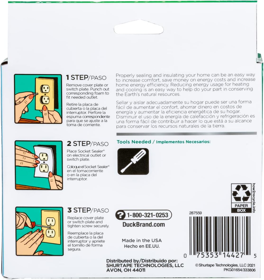 Duck Brand Wall Socket Sealers, 2-1/2 in. x 4.31 in. (White) / 12-Pack