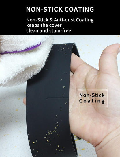 Donpearl 30 inch Black Stove Gap Covers (2 Pack), Silicone Gap Filler for Stove and Counter, Oven Edge Side Gap Guards, Kitchen Range Crumb Catcher Strips between Stovetop and Countertop