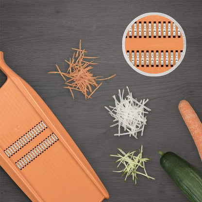 Börner Roko PowerLine Vegetable Slicer Set (2-piece) • Fine Julienne Cutter for Fruit and Vegetables + Safety Guard • Julienne Slicer • Mandoline Slicer Set • Kitchen Slicer (Red)