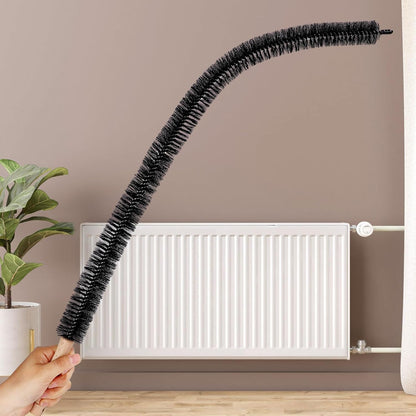 1pcs Radiator Cleaner Brush, 28.74in Long Condenser Lint Brush Head Radiator Genie Duster Flexible Dryer Vent Cleaner Buddy Coil Cleaning Wand Tool for Dryer Vents Stair Rails Furniture