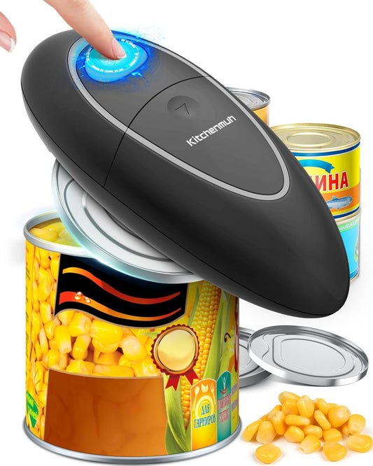 One Touch Electric Can Opener Fits All Can Sizes for Seniors with Arthritis, Battery Operated Can Opener with Smooth Edge, Food Safe Kitchen Gadgets Automatic Can Opener for Kitchen
