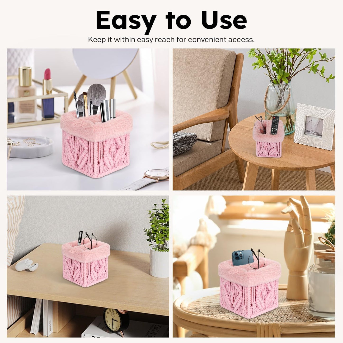 2 in 1 Glasses Holder, Double Plush Lined Eyeglass Holder Stand | 2 Slots Anti-scratch Eye-glasses Storage Organizer Case for Nightstand, Office Desk, Table, Brown