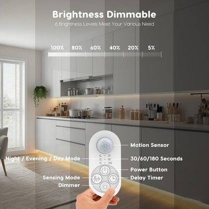 Dual Sensor Stair Light Strip, Double Motion Activated Sensor LED Strip Light for Stairway (Power Adapter (16.4FT Cable), Warm White 3000K (16.4FT White Light Strip))