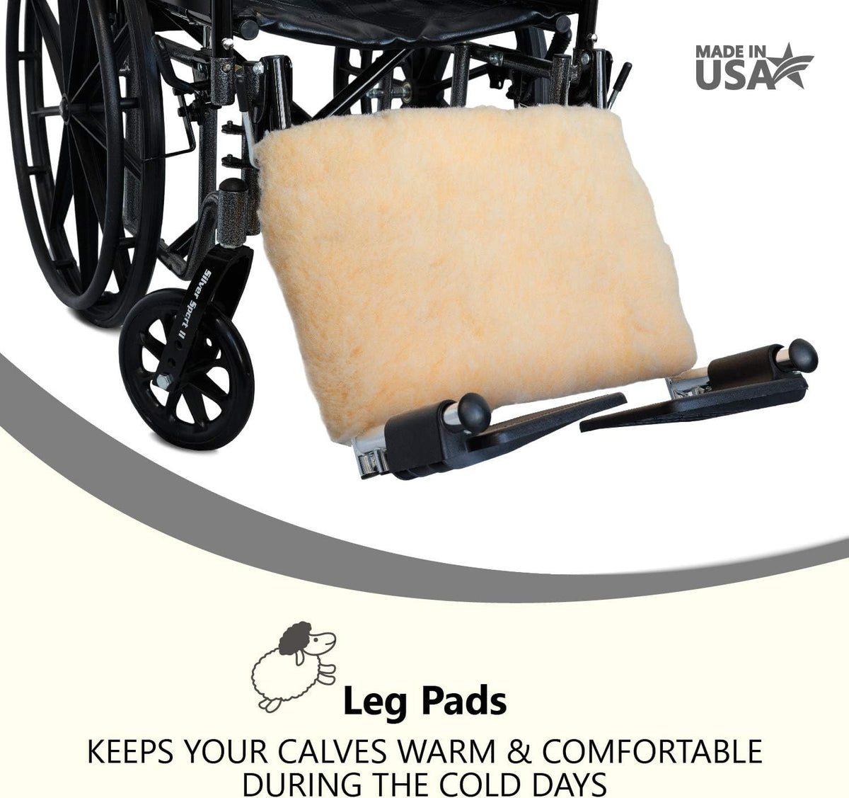 NYOrtho Faux Synthetic Sheepskin Wheelchair Armrest Cushion Pads