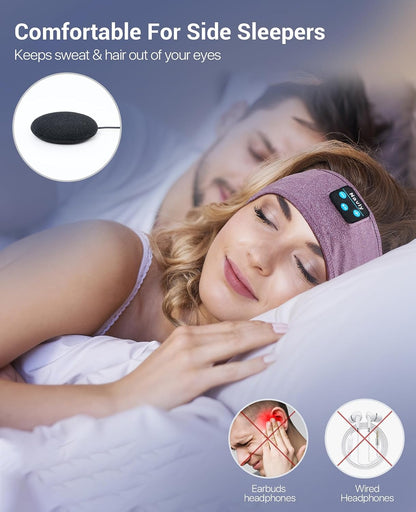 Navly Sleep Headphones, 12Hrs Sports Headband with Soft Cozy Earbuds Comfortable, Headphones Headband with Ultra-Thin HD Stereo Speakers Perfect for Workout,Running,Yoga,Travel