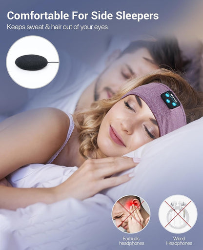 Navly Sleep Headphones, 12Hrs Sports Headband with Soft Cozy Earbuds Comfortable, Headphones Headband with Ultra-Thin HD Stereo Speakers Perfect for Workout,Running,Yoga,Travel