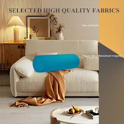 Tinbolunce Neck Roll Pillowcases with Zipper - Full Moon Bolster/Round Cylinder Pillow Case Cover for Bedroom, Living Room, Sofa - Solid Color Cervical Throw Pillow Covers