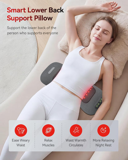 FliKEZE 4-in-1 Lumbar Massager with Red Light 660/850nm Cordless 5000mAh