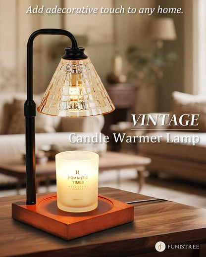 Modern Candle Warmer Lamp with Timer, Dimmable Candle Lamp Warmer, Mothers Day Birthday Gifts for Women Men, Black Candle Warmer, Adjustable Candle Light Warmer, Cozy Living Room Bedroom Home Decor