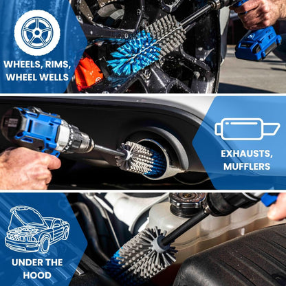 Multi-Purpose Drill Brush Attachment, Showers, Tubs, Carpet, Tile, Grout, Medium Bristle for Ultimate Cleaning Power