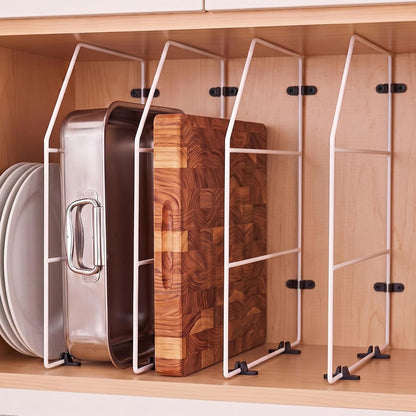 Blulu 4 Pcs Baking Sheet Organizer 18" x 20" Tray Dividers for Cabinets Kitchen Cabinet Dividers Vertical for Baking Sheets Chrome Pan Rack Storage Wires for Kitchen Cupboards (Black)