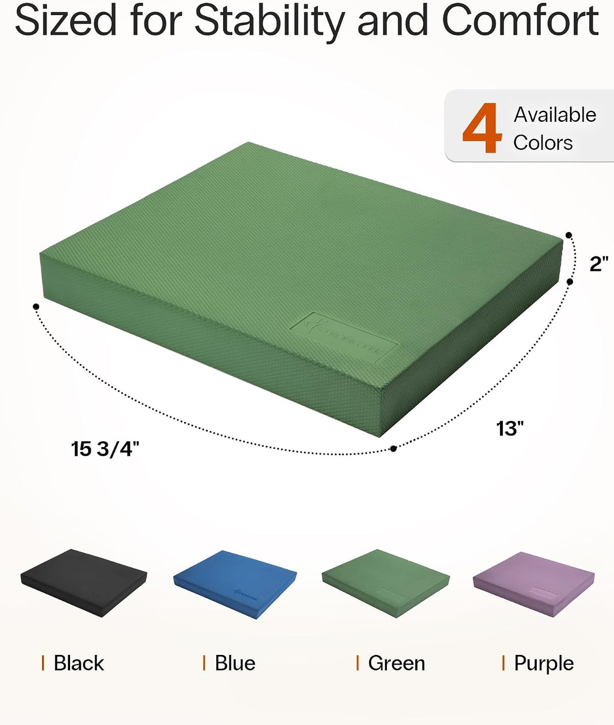 StrongTek Foam Balance Pad, High-Density TPE, 15.8 x 13 x 2 in, Non-Slip