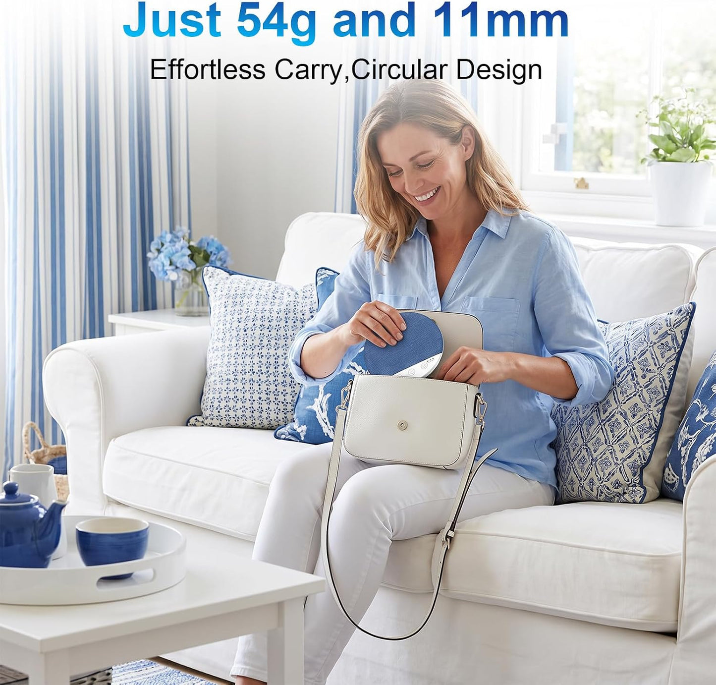 Under Pillow Speaker for Sleeping with Bluetooth, White Noise 11mm | Sleep Pillow Speaker, 30/60/90s Timer & 3 White Noise, 10H Playtime, USB Rechargeable, Adjustable Volume, for Home & Travel