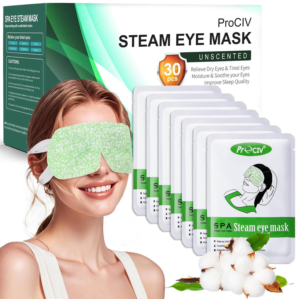 Steam Eye Mask,Warm Eye Compress for Dry Eyes Sleep Mask,Hot Auto Heated Eye Masks Relaxing Items for Women Moist Heat for Eyes Soothing Eye Fatigue,Disposable EyeMask for SPA Essentials