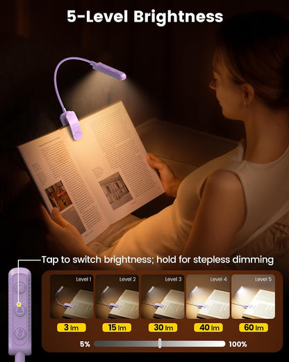 Glocusent 13 LED Book Lights for Reading at Night, Gifts for Book Lovers