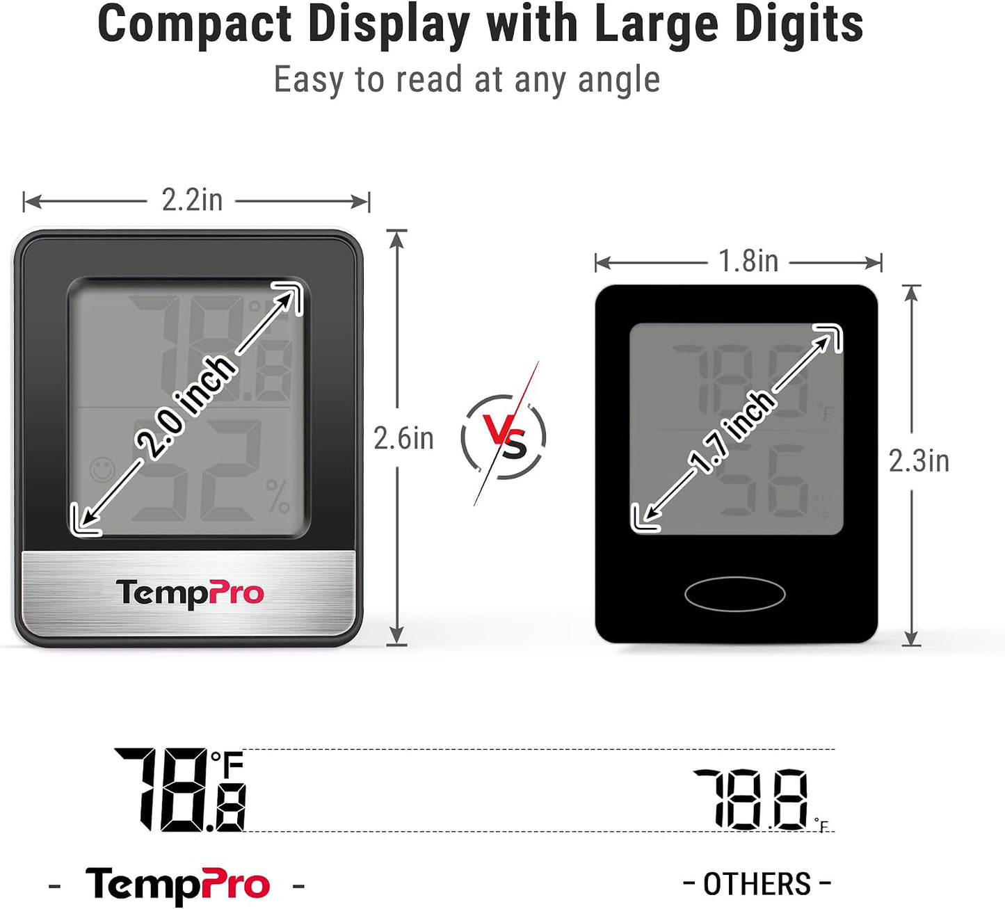 TempPro TP49 Digital Hygrometer Indoor Thermometer | Humidity Meter Room Thermometer with Temperature and Humidity Monitor Mini Hygrometer (Previously ThermoPro)