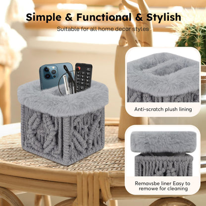 2 in 1 Glasses Holder, Double Plush Lined Eyeglass Holder Stand | 2 Slots Anti-scratch Eye-glasses Storage Organizer Case for Nightstand, Office Desk, Table, Brown