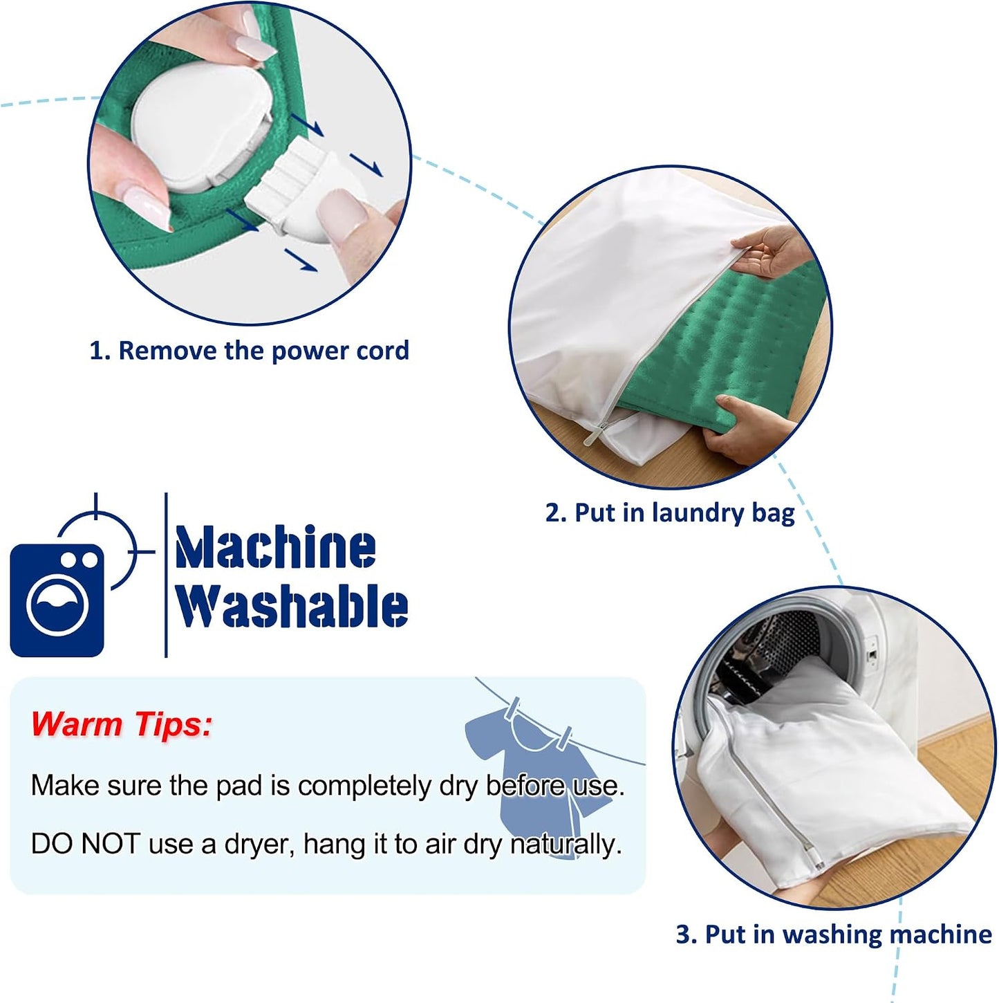 Electric Heating pad with 6 Heat Settings, Auto Shut Off, Dry Electric Heating for Back Neck Knee Arms Legs Shoulder Heat Pads for Christmas Birthday Father Mother's Day (24"X12", Gray Green)