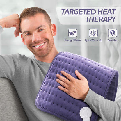Heating Pad for Back Pain Relief, Extra Large 17"x33" Electric Heat Pad with 6 Heat Settings, 4 Timers, Auto Shut-Off - Machine Washable for Neck Shoulder Cramps, Christmas Gift for Women Mom Wife