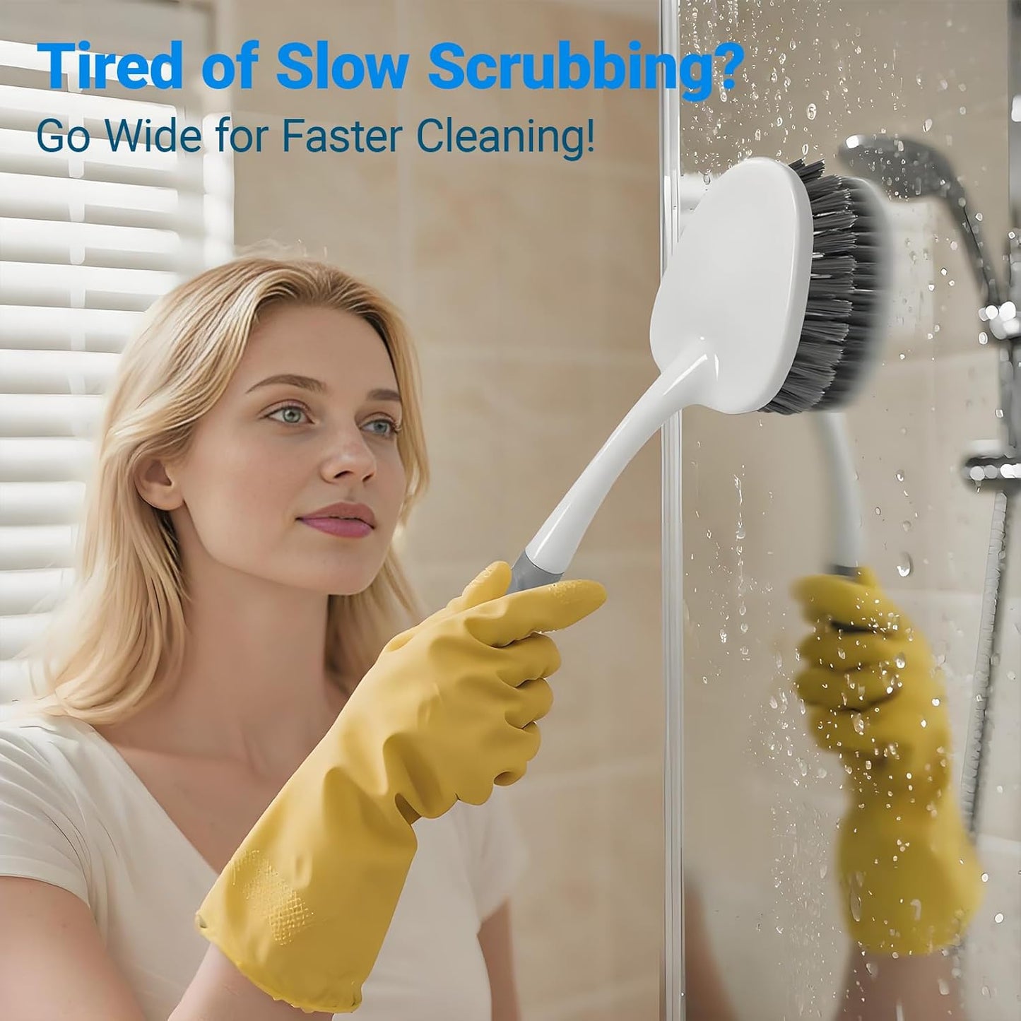 2 Pack Heavy Duty Scrub Brush Set with Hard Bristle, Cleaning Brush Designed for Bathroom, Shower, Bathtub, Tub, Carpet, Floor, Grout, Tile