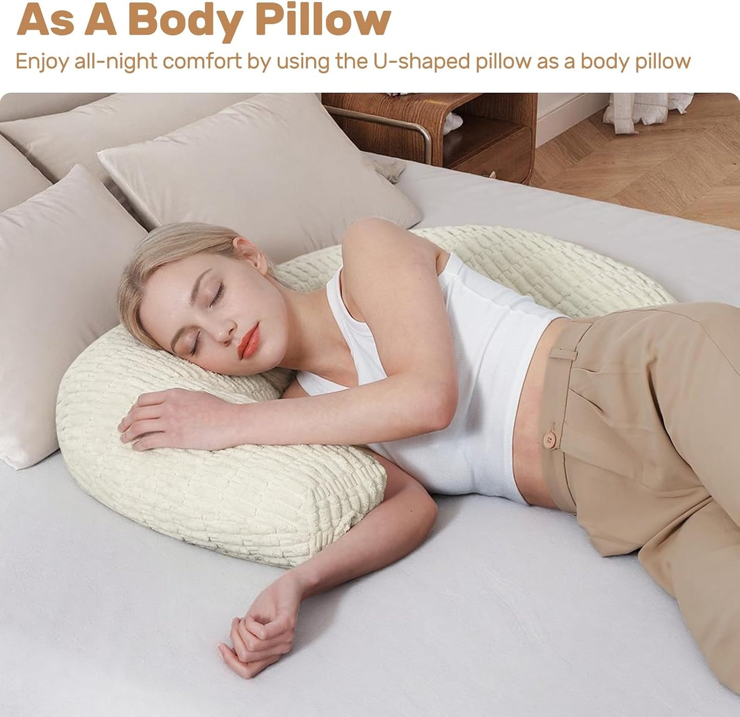 Reading Pillow for Bed, Backrest Pillow with Arms for Adult | Bed Pillow for Sitting Up, Back Support Pillows for Sleeping, Reading and Gaming with Shredded Memory Foam, Gray