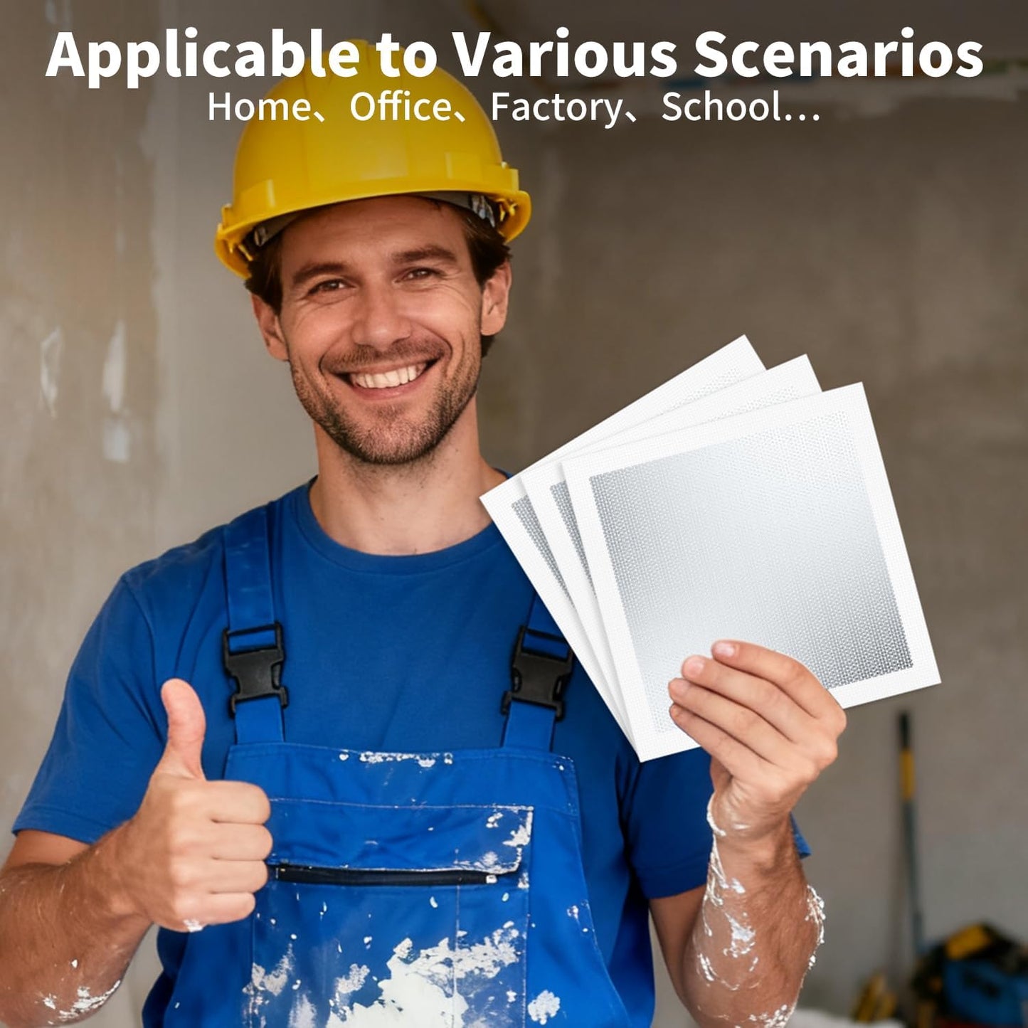 Wall Repair Patch Kit, 15 Pieces Aluminum Self-Adhesive Mesh Repair Patches for Drywall, Multiple Large Small Sizes 2/4/6/8 Inch Drywall Hole Repair Kit, Permanently Repairs Damaged Walls and Ceilings