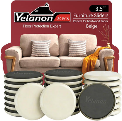 Furniture Sliders for Carpet – 8 Pcs 9.5" Beige Movers | Durable sliders for furniture on carpet. Easy moving pads glide over rug. Long-lasting for heavy furniture. Protects floors.