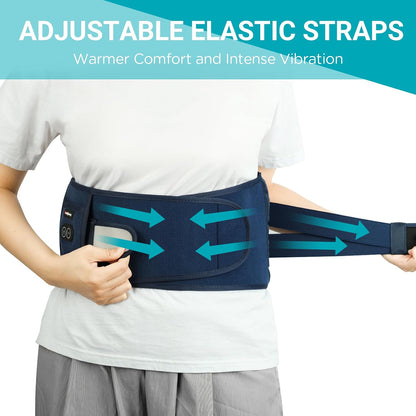 Comfytemp Cordless Heating Pad with Massager for Back, Gifts for Women Men | FSA Eligible HSA, Portable Lower Back Massager, Rechargeable Wireless Electric, Birthday Mom Dad Seniors 3 Heat 30mins, Grey