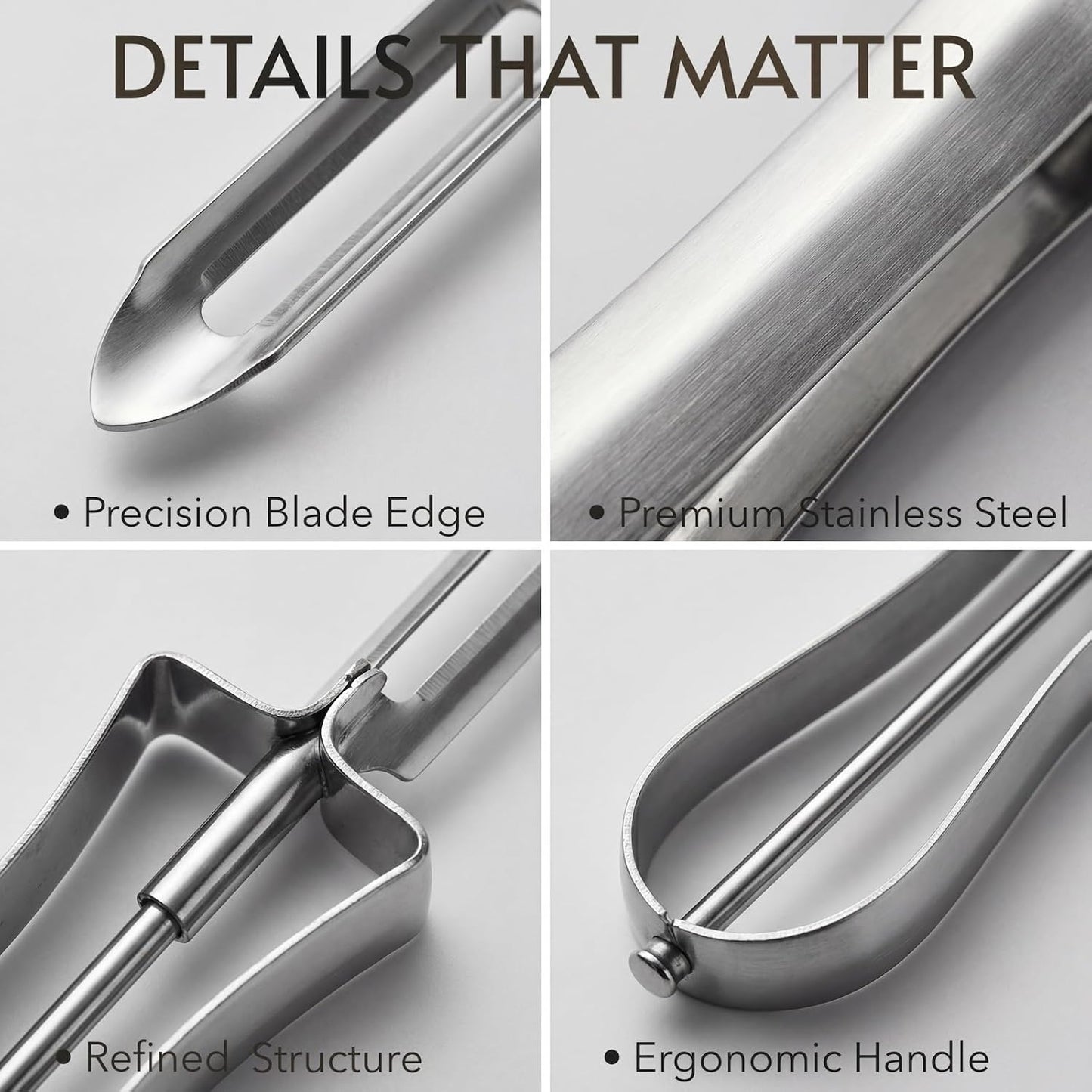 Stainless Steel Vegetable Peeler, Ergonomic Swivel Blade Potato Peeling Tool