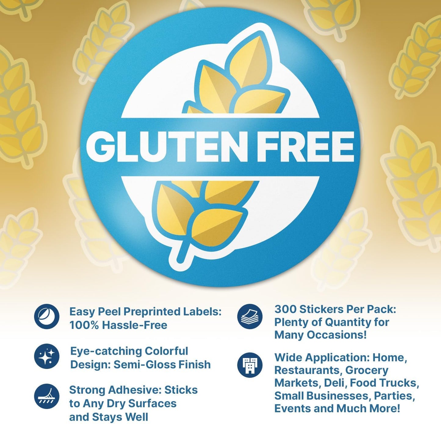 Dairy Free Food Labels Stickers - 1.5" Round Food Allergy Warning Meal Choice Label Stickers for Restaurant Deli Grocery Store Food Packaging, Strong Adhesive & Easy Peel (300 Labels on Sheet)