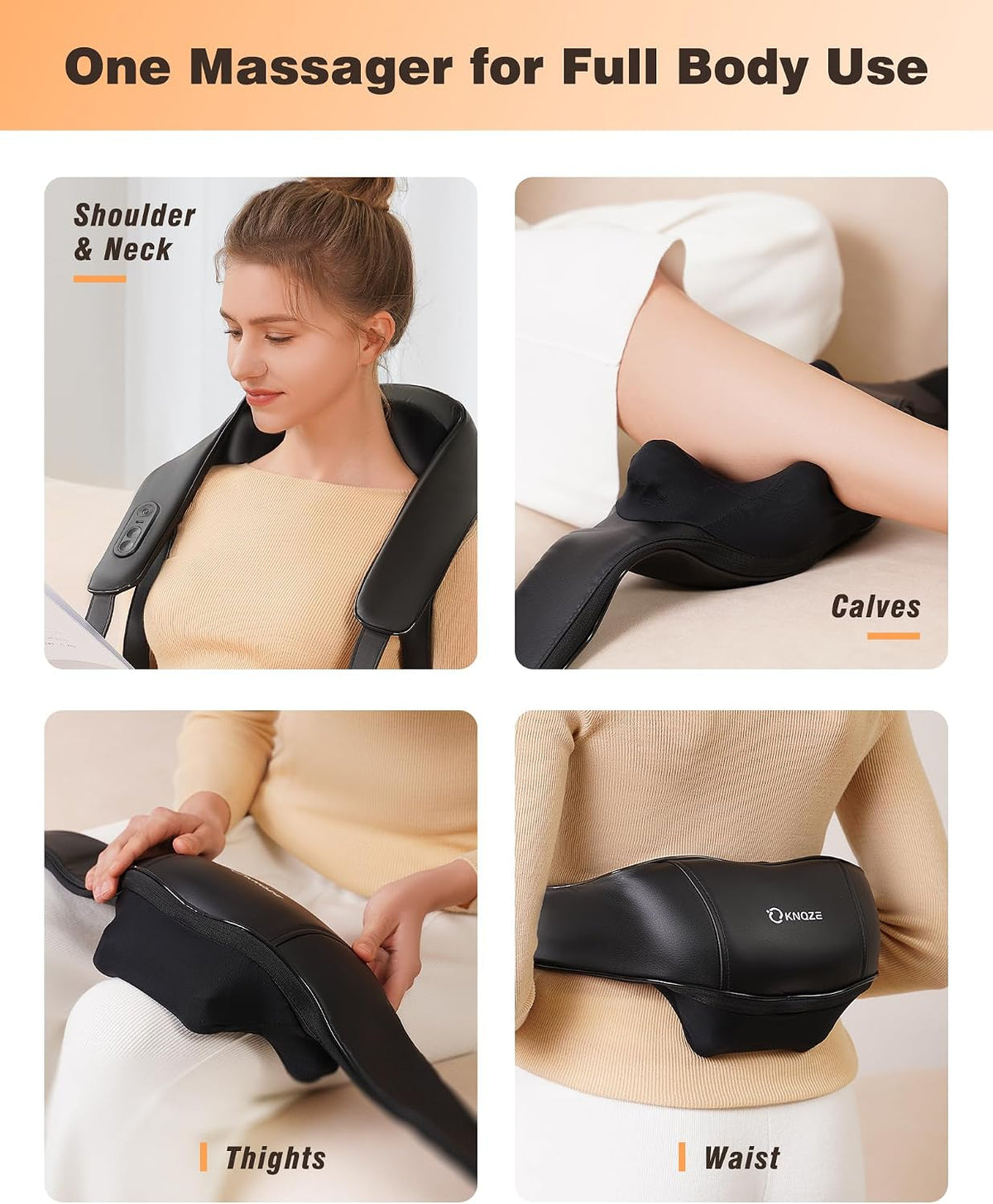 Cordless Neck and Shoulder Massager for Pain Relief Deep Tissue with Heat