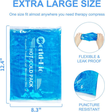 Gel Soft Flexible Ice Packs for Injuries, Reusable Cold Pack, Hot Cold Compress for Joint&Muscle Pain, Surgery Recovery, Inflammation, Swelling, Face, Head, Wrist, Ankle&Foot Injury, -5.1"x6.3"