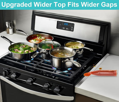 Stove Cover, Stove Guard, Stainless Steel Stove Gap Covers, Heat Resistant & Easy to Clean Stove Counter Gap Cover, Kitchen Stove Counter Gap Cover Eliminates Gap Between Counter & Appliances (2 pcs)
